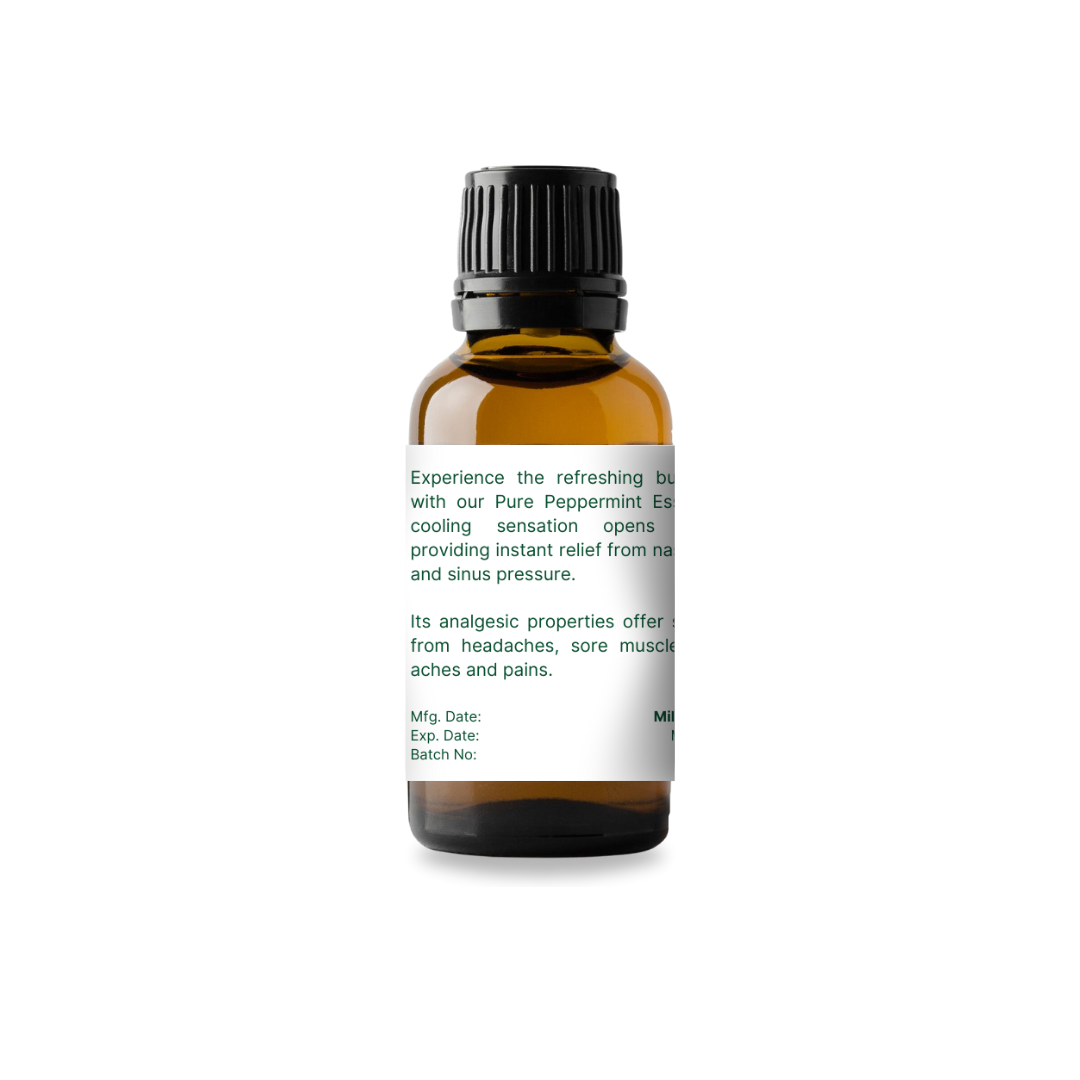 Milea Peppermint Essential Oil 30ml side 1